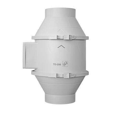 Ventilateur de conduit, 200/250 m3/h, 3 vitesses, moteur 60 Hz, D 100 mm S&P (UNELVENT) 258146 (1/4)