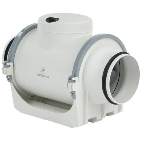 Ventilateur de conduit, max 210 m3/h, D 100 mm, 3 vitesses S&P (UNELVENT) 250050