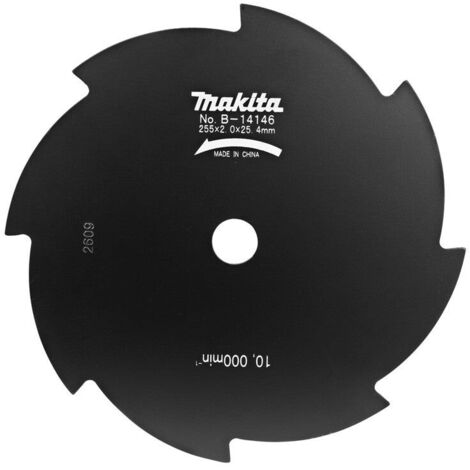 Makita – Lame de débroussailleuse Ø255mm 8 dents – Acier trempé pour coupe efficace – Épaisseur 1,8mm – Diamètre alésage Ø25,4mm - B-14146 (1/4)