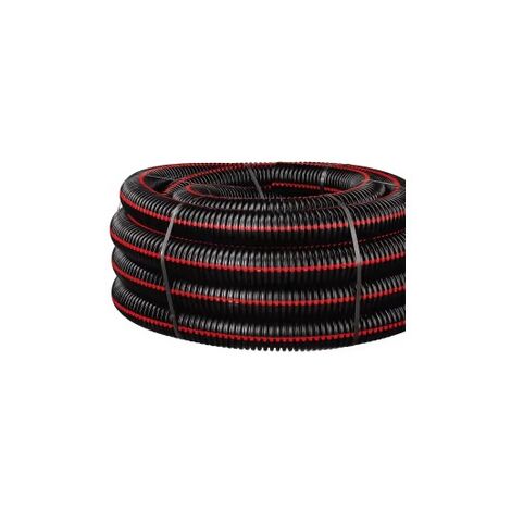 Gaine TPC TPGLISS Noire Bande Rouge D.90mm/L.25M pour protéger les réseaux electriques COURANT 32035120