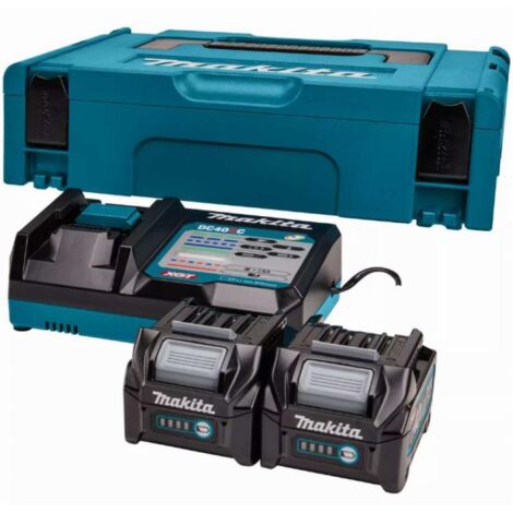Makita – Set de démarrage 40V Li-ion MAX avec 2 batteries 2,5Ah – Coffret Mbox – Boîtier robuste IP56 – Charge rapide DC40RC - 191V27-4 (1/4)