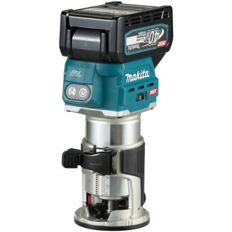 Makita – Défonceuse affleureuse 40V Max XGT avec 2 batteries 4Ah – Moteur Brushless – Technologie XPT pour conditions difficiles – Base en aluminium (1/3)
