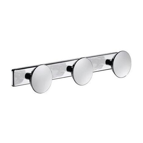 Delabie – Portemanteau en acier inoxydable poli 3 têtes – Dimensions 345 x 40 mm – Fixations invisibles pour installation discrète