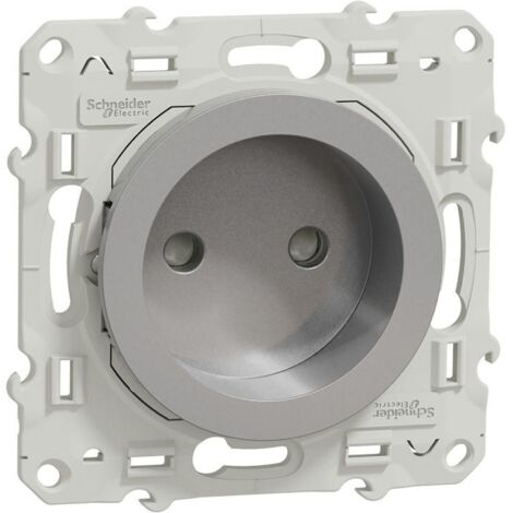 Prise de courant 2p aluminium fixation à vis connexion rapide ODACE SCHNEIDER S530033 (1/3)