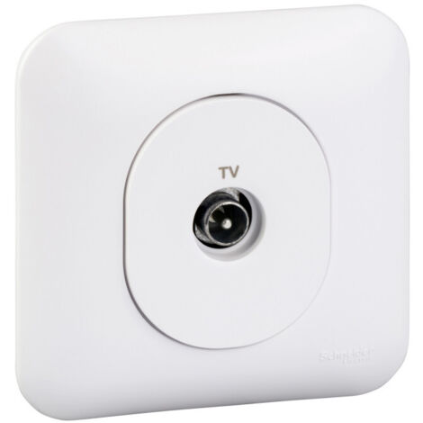 Prise tv simple à griffes avec plaque OVALIS SCHNEIDER S265405 (1/3)
