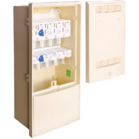 Michaud – Coffret de communication CIBE C100-P100 – Fermeture triangle – Coupure 100A – Fixation sur poteau avec ferrures