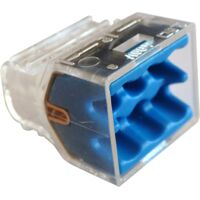 Bornes de connexion rapide pour fil électrique FastLock - Gros conditionnement Bleu - 6 entrées - lot de 2500pces