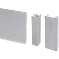 Emuca – Lot de 2 plinthes de cuisine 150mm – Longueur 2,35m – PVC anodisé satin – Résistantes à l'humidité et aux agents chimiques