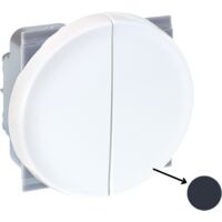 Interrupteur va et vient 10AX + bouton poussoir 6A - COMETE Couleur Vulcain