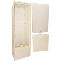 Michaud – Borne CIBE nue avec panneau plinthe et surplinthe – Coffret individuel de branchement électrique – Dimensions 692x230x168mm – Pour connectique CIBE