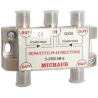 Répartiteur TV comprenant 1 entrée et 4 sorties MICHAUD Q256