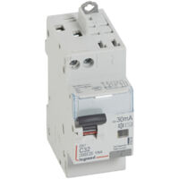 Disjoncteur différentiel monobloc DX³6000 10kA arrivée haute vis départ haut auto U+N 230V 32A type AC 30mA LEGRAND 410808