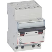 Disjoncteur DX3 4 pôles Courbe D 10A 10KA Automatique LEGRAND 408132