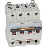 DISJONCTEUR DX3 VIS/VIS 4 POLES 400V 10A 25KA COURBE C 4 MODULES LEGRAND 409793