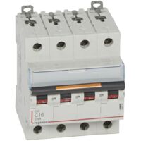 Disjoncteur DX³ 25kA arrivée haute et départ bas à vis 4 Pôles 400V 16A courbe C 4 modules LEGRAND 409794