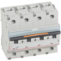 Disjoncteur DX³ 25kA arrivée haute et départ bas à vis 4 Pôles 400V 80A courbe C 6 modules LEGRAND 409801