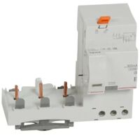Legrand 410608 Bloc différentiel adaptable à vis DX³ pour disjoncteur 1,5 module par pôle - 3P 400V - 63A - typeF 300mA