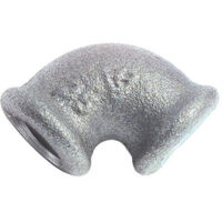 COUDE EGAL FONTE GALVANISEE PETIT RAYON 90° DOUBLE FEMELLE N° 90