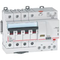 Legrand – Disjoncteur différentiel monobloc 40A – 4 pôles – 400V – 10kA – Sensibilité 30mA type AC – Courbe C – Protection IP20