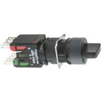 Harmony XB6 bouton tournant diam. 16mm à manette 2 positions 1O+1F noir SCHNEIDER XB6AD225B