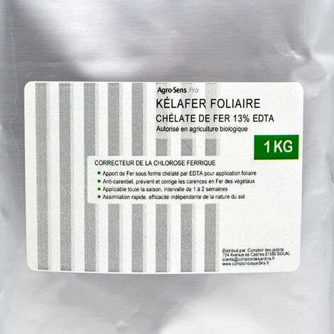 Chélate de fer pour application foliaire. Fer chélaté 13 % UAB Sachet 1 kg