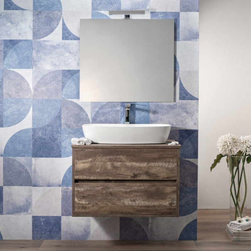 Mobili da bagno con lavabo, armadietto, colonna, specchio