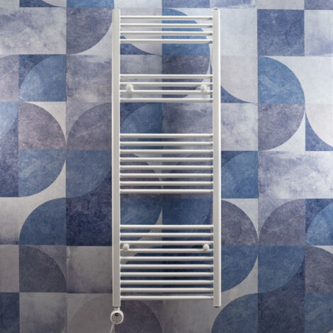 Termoarredo Elettrico 180x55 Cm Acciaio Bianco Termostato Digitale 900W