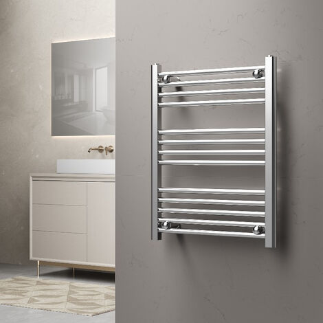 Scaldasalviette Termoarredo Cromato 70x55 Cm Dritto Interasse 50 Cm Warm