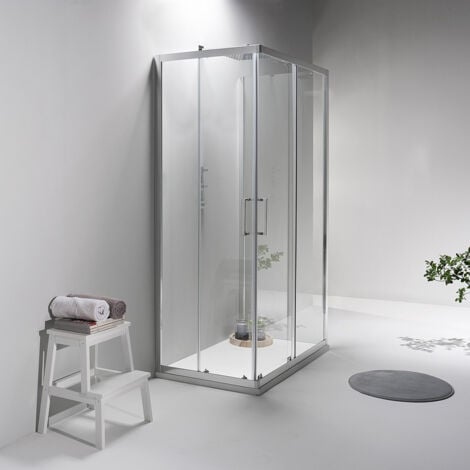 BOX DOCCIA ELITE TRE LATI 80x120x80 CM SCORREVOLE TRASPARENTE