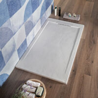 Piatto Doccia Resina 70x170 Cm Bianco Effetto Pietra Rettangolare Cover