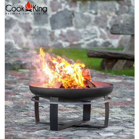 CookKing Edelstahl Grillrost 60, inkl. 4 Griffen, Zubehör für  Feuerschalen, Ø 60 cm