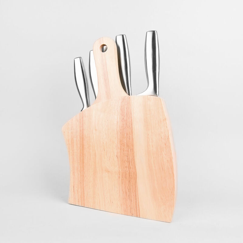 Set Coltelli Cucina 6 Pezzi, Ceppo Coltelli in Legno, Lame Acciaio Inox