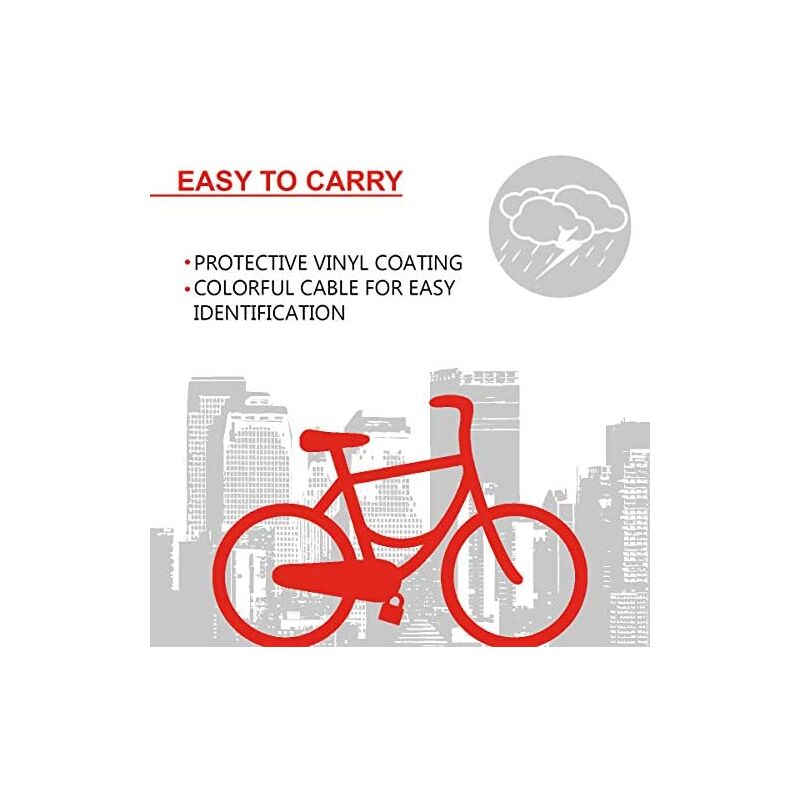 Lucchetto Bici Master Lock Con Cavo 55cm - Combinazione 3 Ghiere, Per Skateboard E Attrezzatura - Foto 3