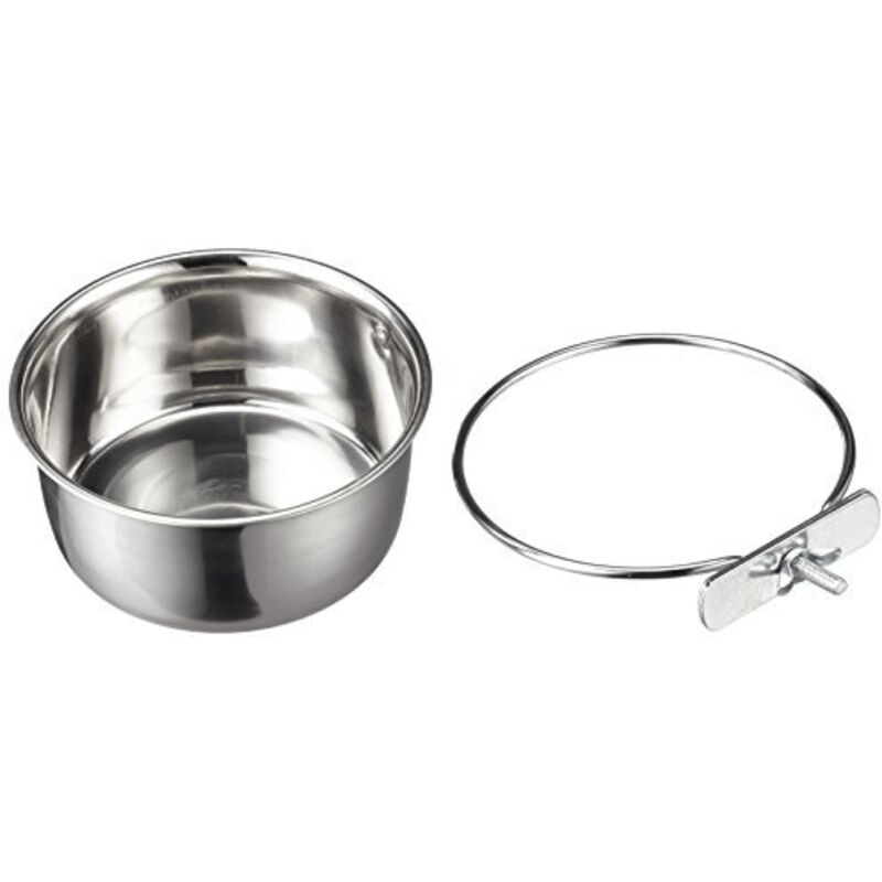 Ciotola In Acciaio Inox Kerbl 600ml - Con Fissaggio A Vite Per Roditori