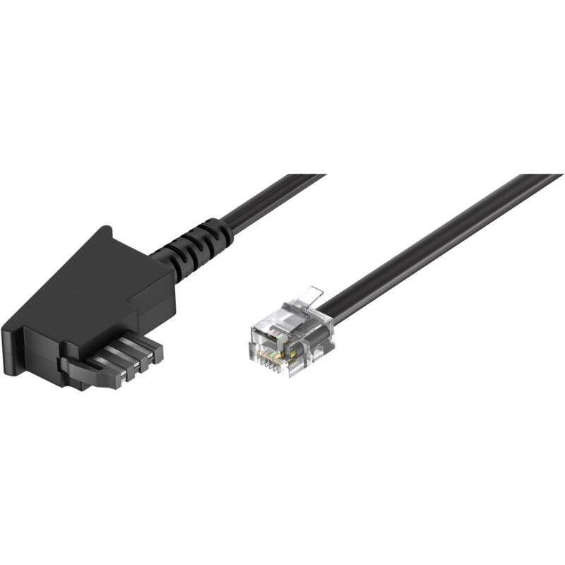 Goobay 50940 Cavo Telefonico TAE-F A RJ11/RJ14 – 4 Poli, Piatto, Nero, 10 Metri – Per Mercato Tedesco - 2