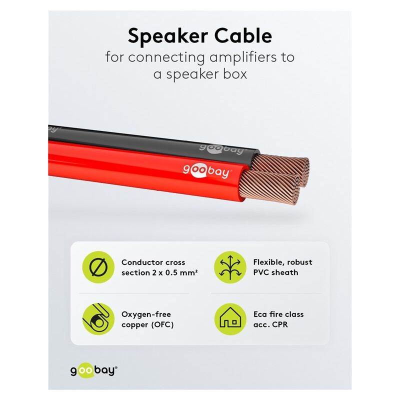 Cavo Altoparlanti Goobay 10m - Rosso/nero, Sezione 0.50mm² - Foto 8