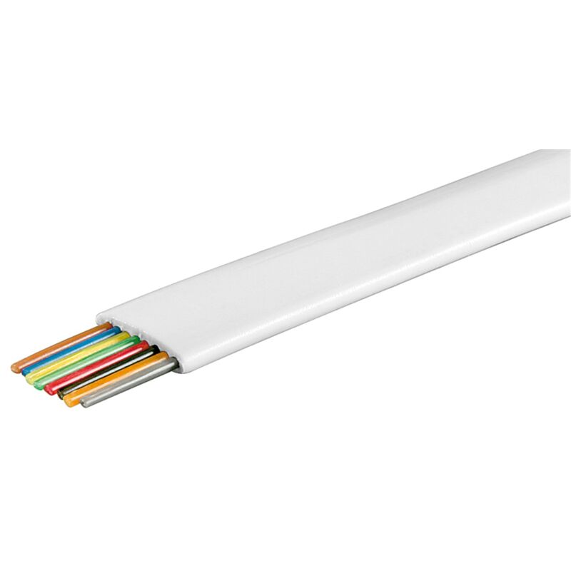 Bulk Hardware BH01510 Cavo Telefonico Cca a 3 Doppini Conduttori, 10 m, Bianco