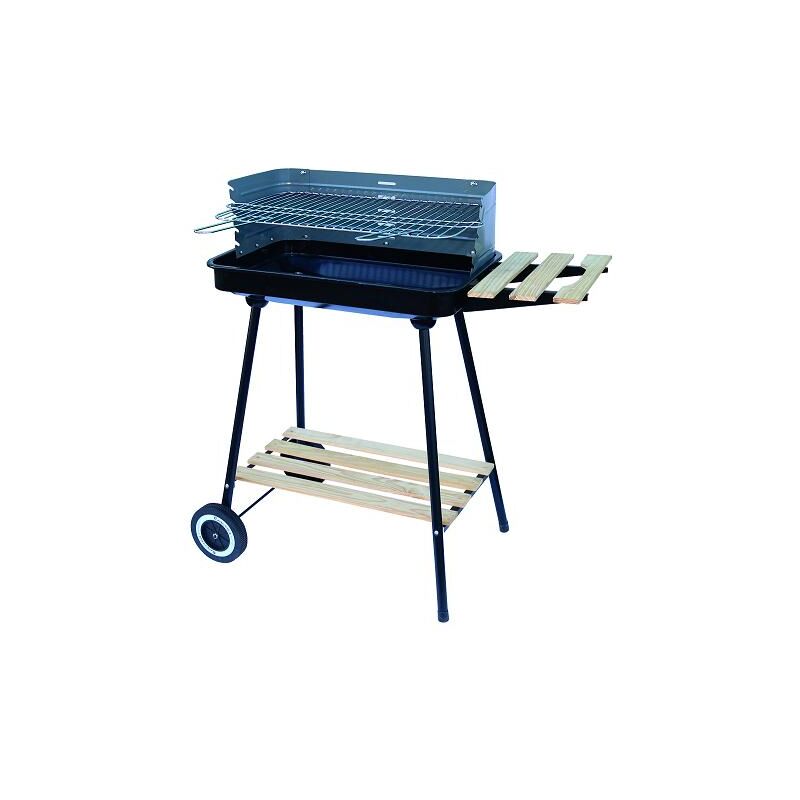 Mastergrill MG648 – Barbecue Rettangolare In Acciaio Con Ruote E Ripiano, 75x52x95 Cm, Perfetto Per Giardino E Terrazzo - 3