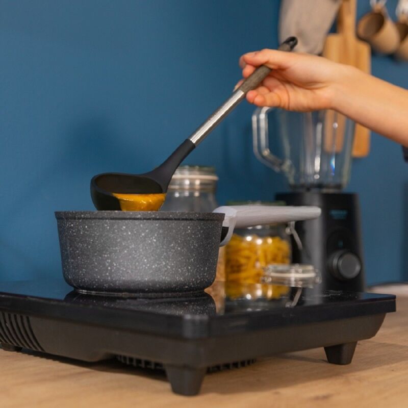 Set Utensili Da Cucina Cecotec 9 Pezzi - Manico Effetto Legno, Testa Nera In Silicone, Antiaderente - Foto 6