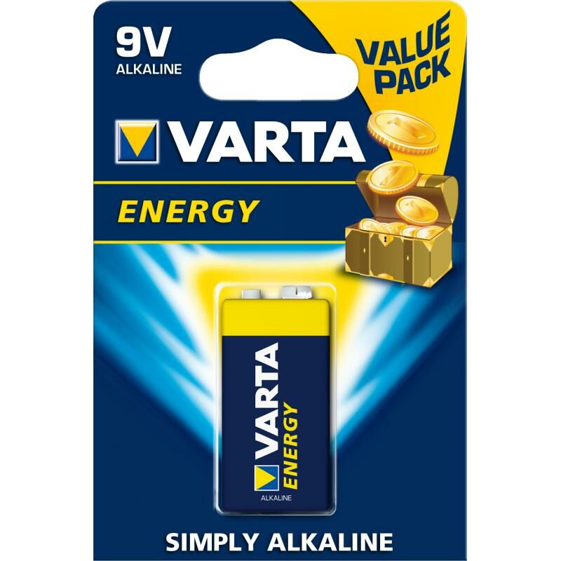 BOX 10 Batterie Blister Pack 6LR61 VARTA ENERGY 9V Alcali