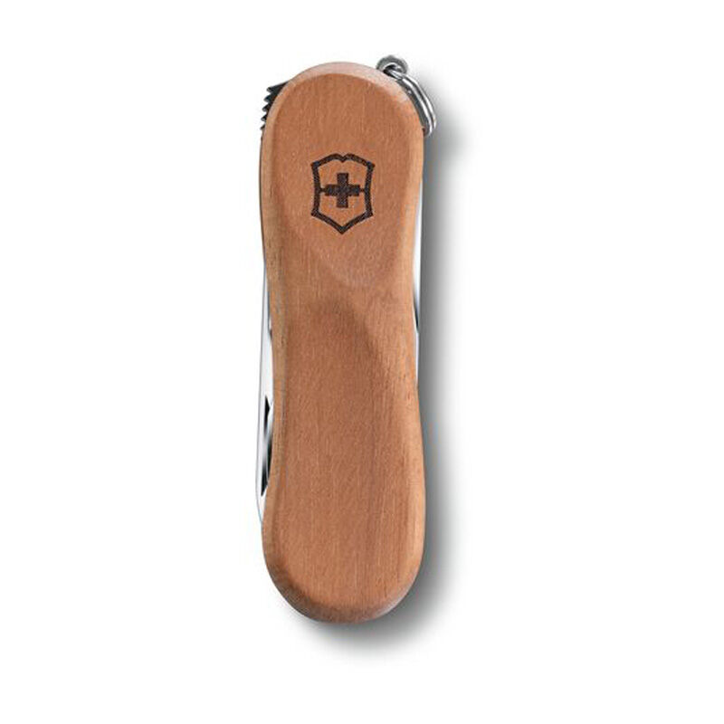 Coltellino svizzero Victorinox Nail Clip Wood 580 0.6461.63B1 con 6 funzioni  tra cui lima e tagliaunghie, presentato in blister