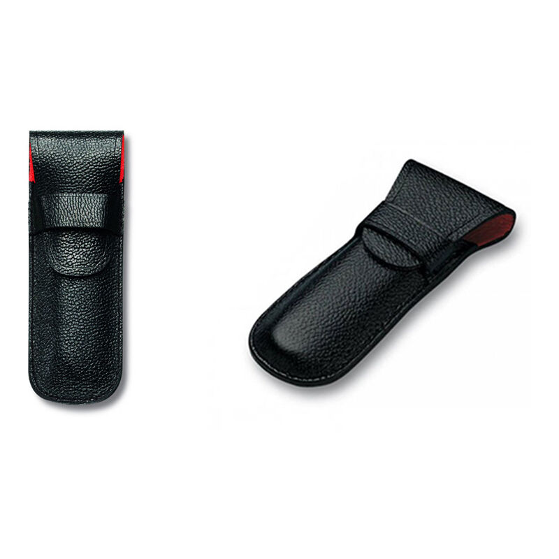 Fodero in similpelle nera con fodera rossa, per coltelli da 84 mm Victorinox  4.0669