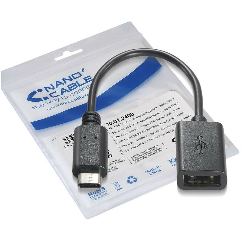 Cavo di prolunga USB 2.0 da 15cm - M/F - Cavi USB 2.0