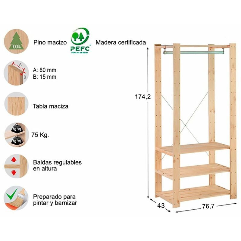 Mensola pieghevole per spogliatoio