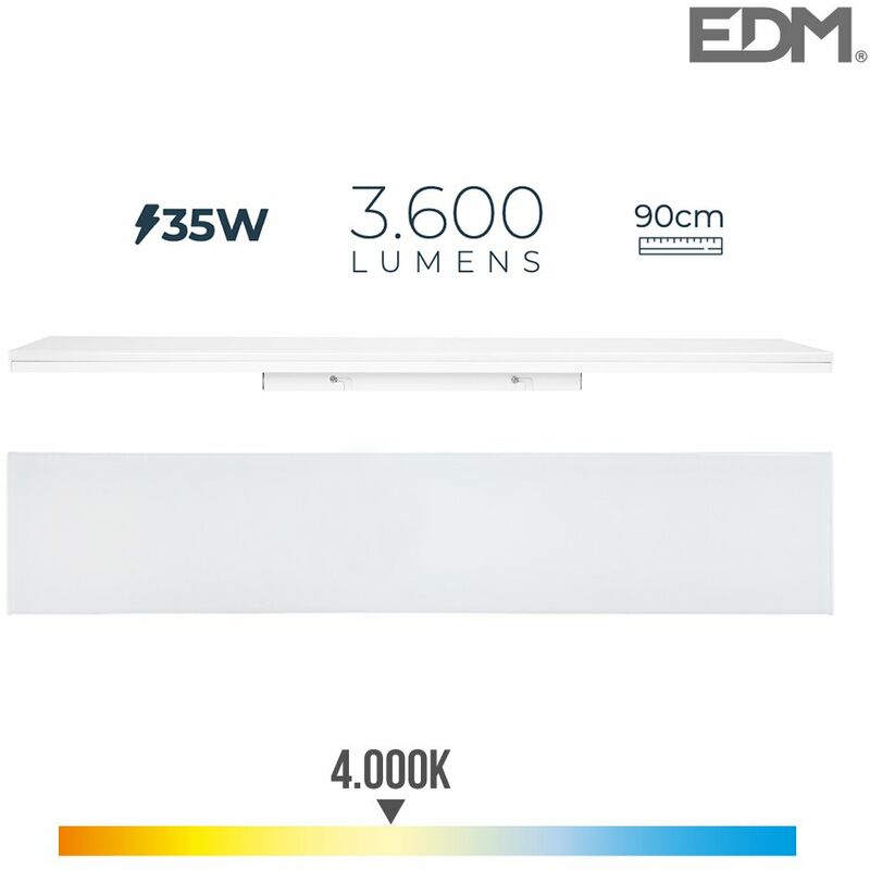 Striscia LED 35w 4000k luce diurna 3600lm 12x90x4,5cm edm
