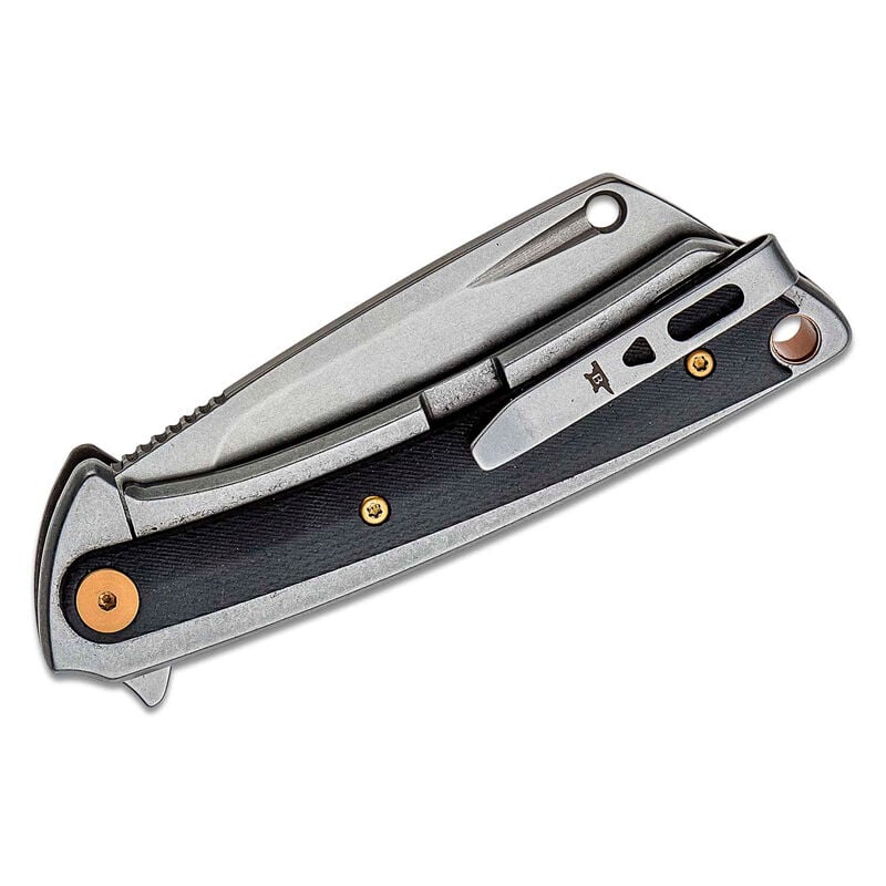 Buck Knives STE-0263GYS Coltello pieghevole Hiline, lama da 8,23 cm,  acciaio per utensili D2 e alluminio anodizzato con inserti in G10 nero, con  clip da tasca in acciaio inox nero