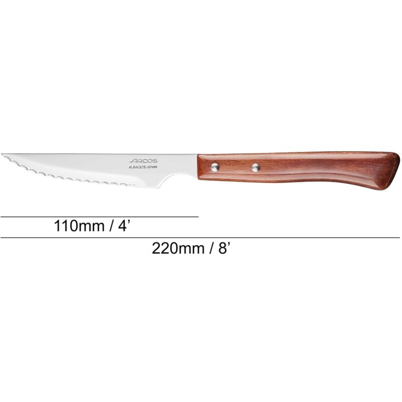 Coltello Da Tavola Per Carne Arcos – Lama 10 Cm, Monoblocco Acciaio Inox NITRUM – Serie Monoblocco, Spagna