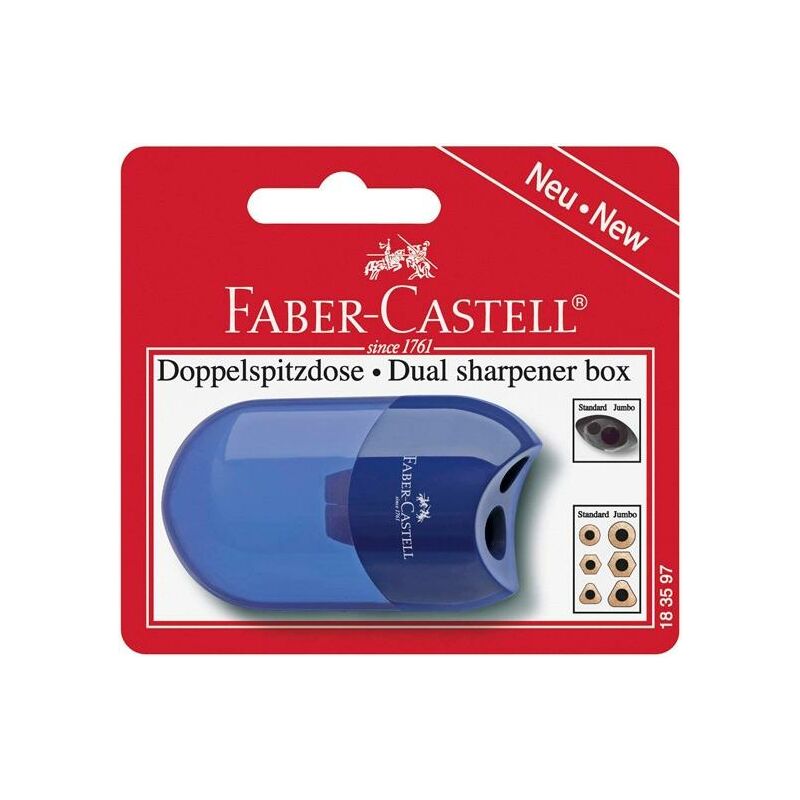 Faber castell temperamatite doppio c/serbatoio assortimento