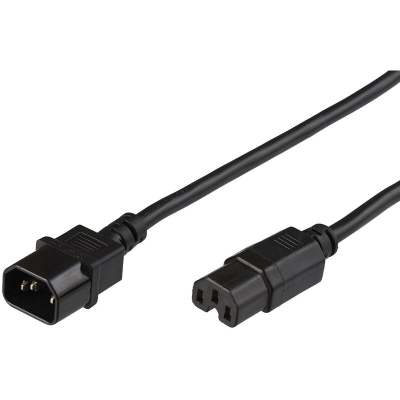 Cavo Di Estensione Alimentazione Computer 3 Metri (10ft) - NEMA C14 A C15 - 14 AWG - Nero