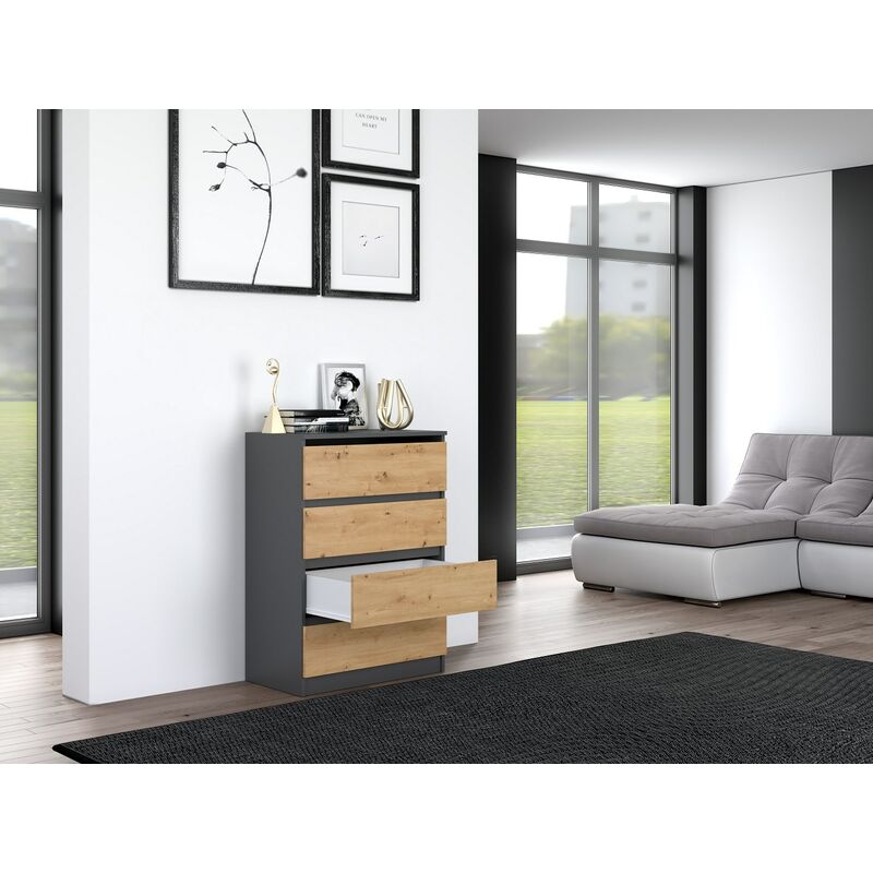 HOMCOM Mobile Cassettiera Multiuso con 4 Cassetti Pieghevoli in Tessuto,  Arredamento Soggiorno e Camera, 58x29x103cm, Grigio Scuro MDF Metallo